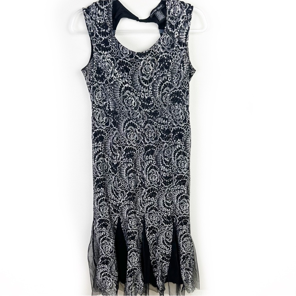 Candalite Petite Evening Gown dress black and silver size: PM